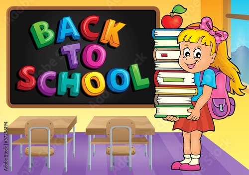 Girl holding books theme image 3