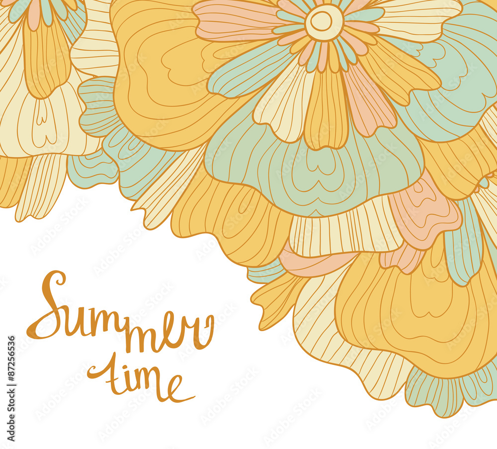 Obraz premium Decorative element border. Abstract invitation card. Abstract floral background.