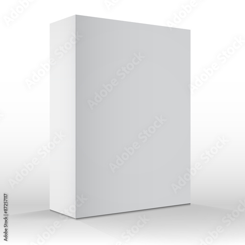 Realistic Vector Blank White Packaging Box Template for cellphon