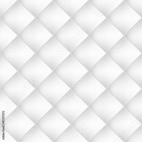 Seamless white diamond tiles pattern, vector wallpaper