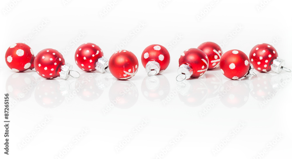 Weihnachtskarte, rote Kugeln Weihnachtskarte, rote Kugeln