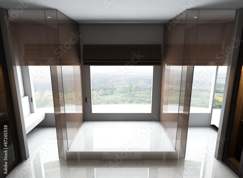 3D render of empty room interior 