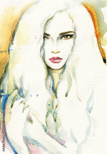 woman portrait .abstract watercolor