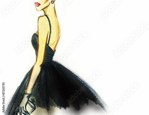 women with elegant dress .fashion background