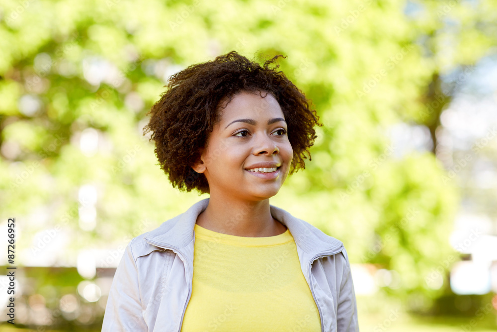 happy african american young woman in summer park happy african american young woman in summer park