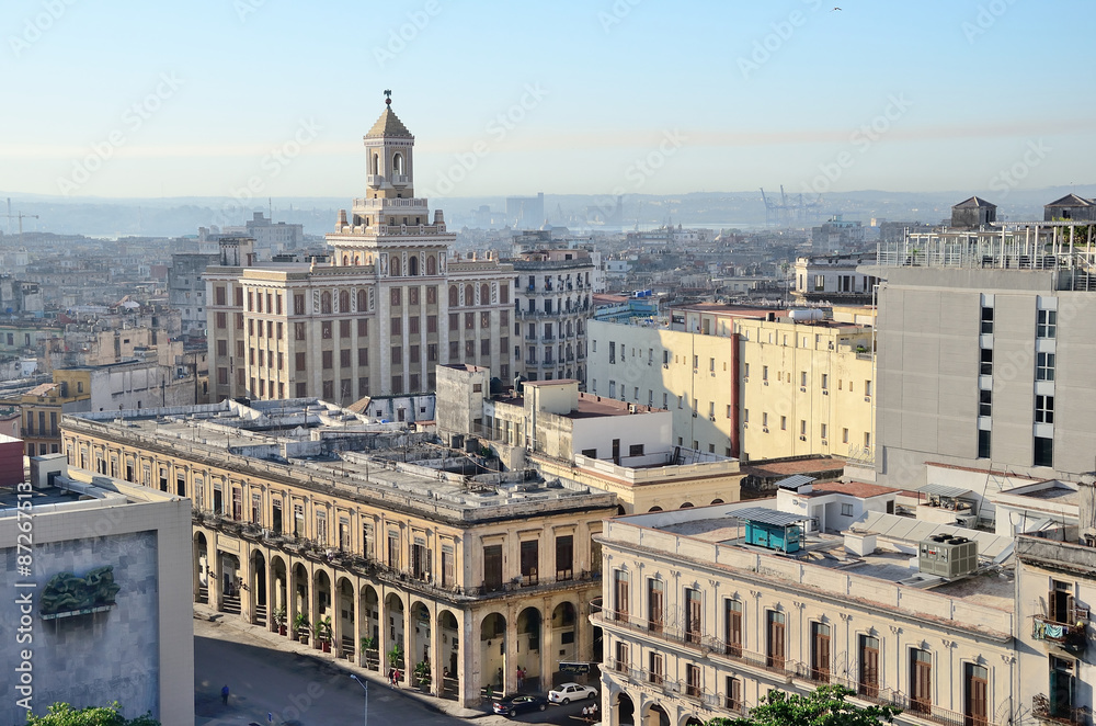 Areal view to the roofs of Havana, Cuba