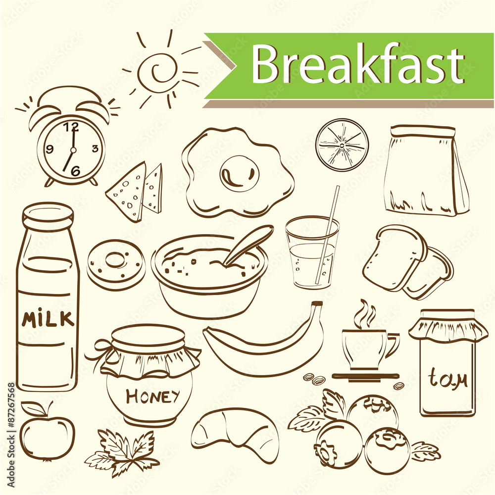 Obraz premium set of breakfast