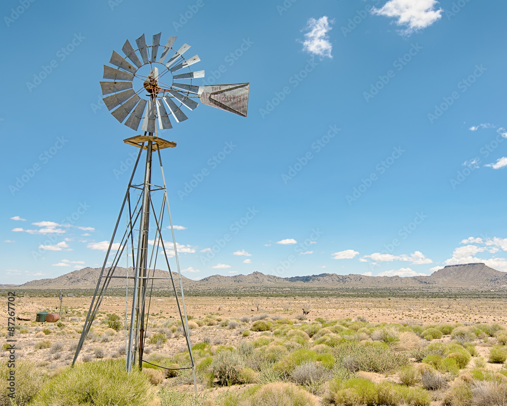 Windmill, Holliman Well, Mojave National Preserve, California.