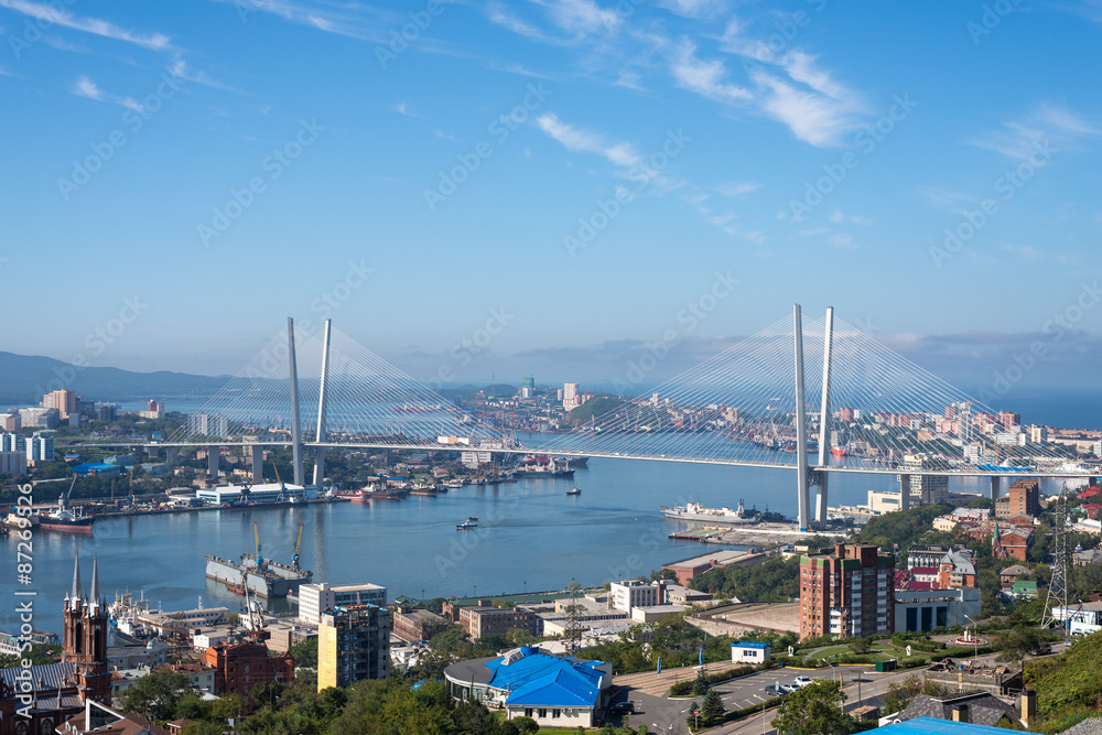 Obraz premium Vladivostok cityscape daylight view.