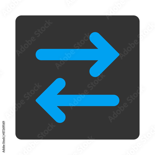 Flip Horizontal flat blue and gray colors rounded button