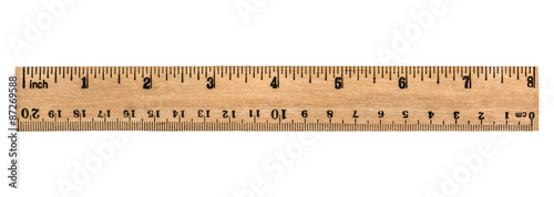 Canvas Print Ruler wooden, isolated on white background