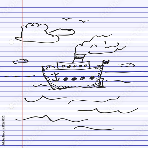 Simple doodle of a ship