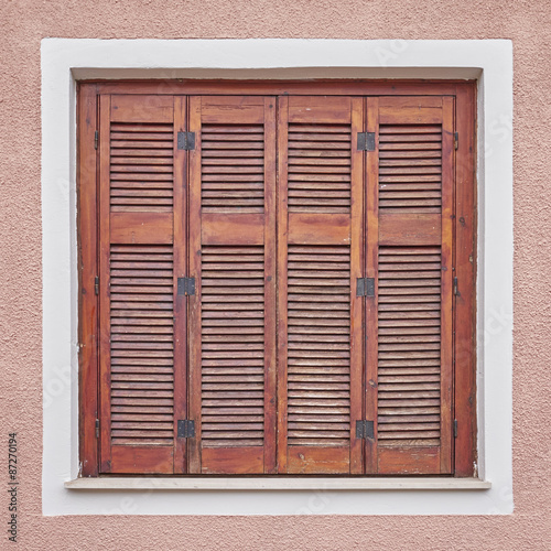 vintage window old wooden shutters