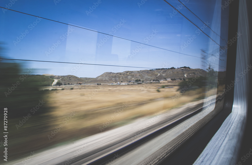 Obraz premium Ventana Tren Movimiento