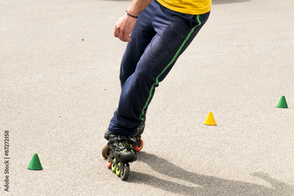 Fototapeta premium slalom with Inline skates