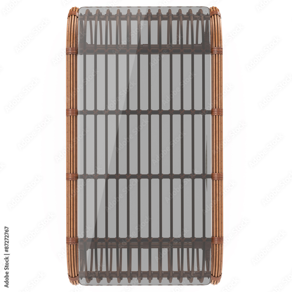 Rattan table top view 3d graphics Rattan table top view 3d graphics