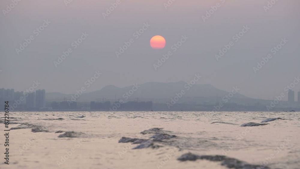 Beautiful sunset above Huanghai Sea Beautiful sunset above Huanghai Sea
