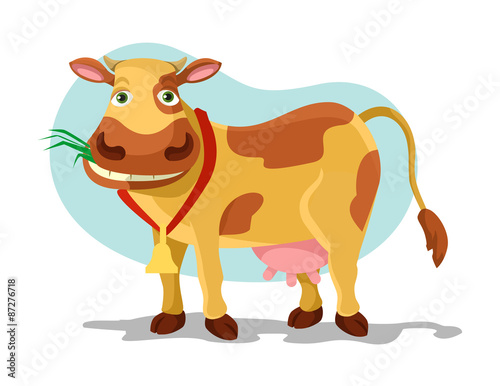 Cow vector flat cartoon illustration