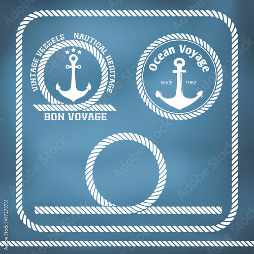 Sailing badges with anchor
