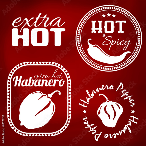 Extra hot pepper labels