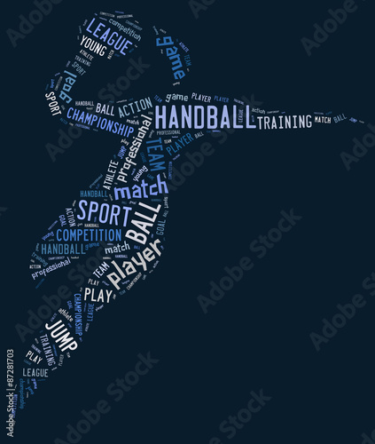 Handball pictogram on blue background