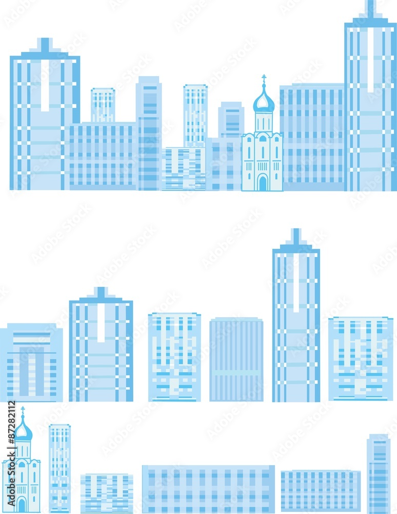 Building/Urban landscape (can be used as background), as well as buildings that can be used as separate objects.