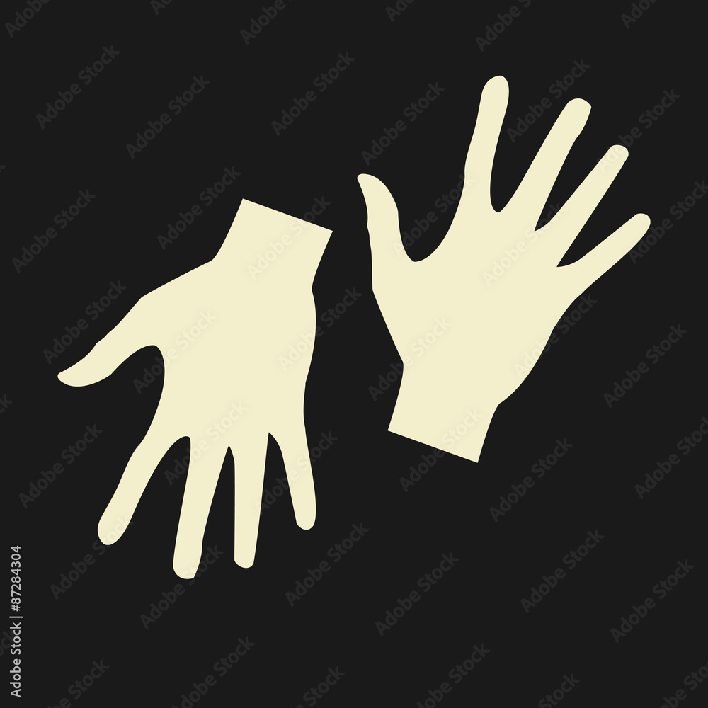 Obraz premium Vector flat icon hands. color abstraction eps