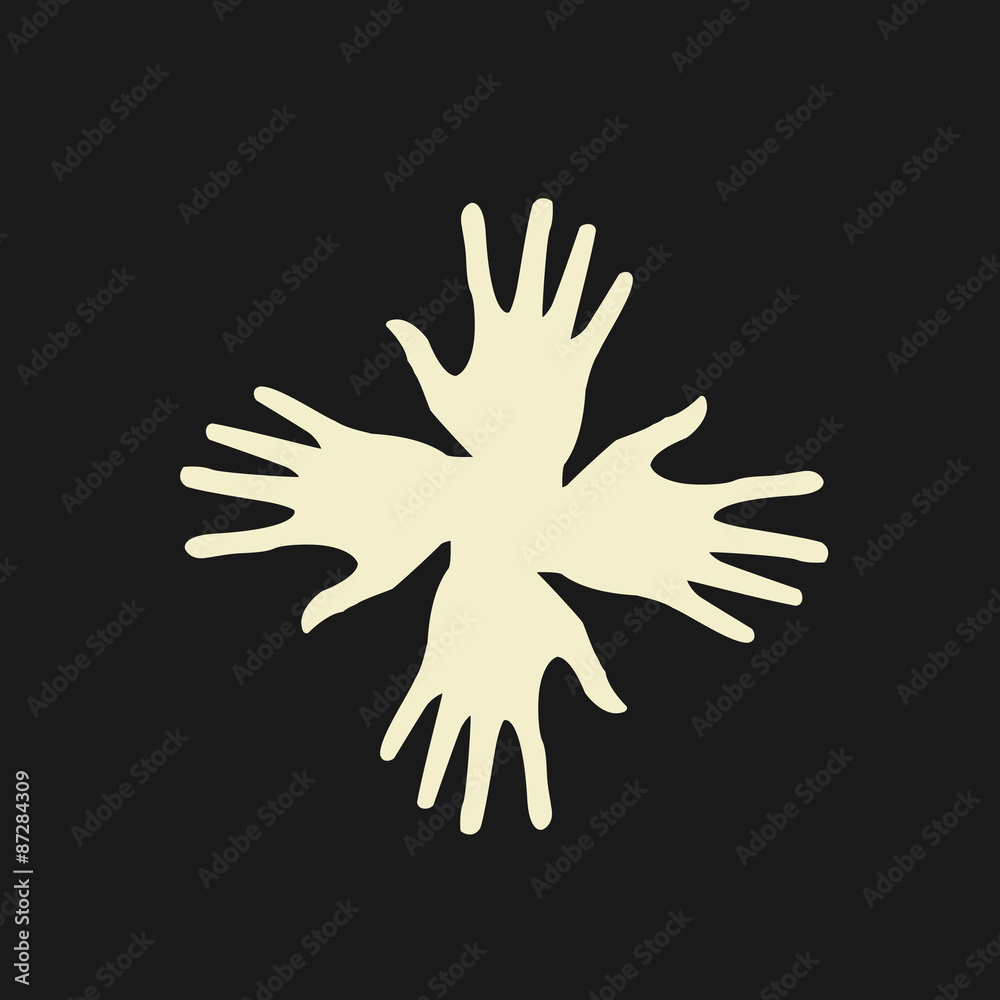 Obraz premium Vector flat icon hands. color abstraction eps