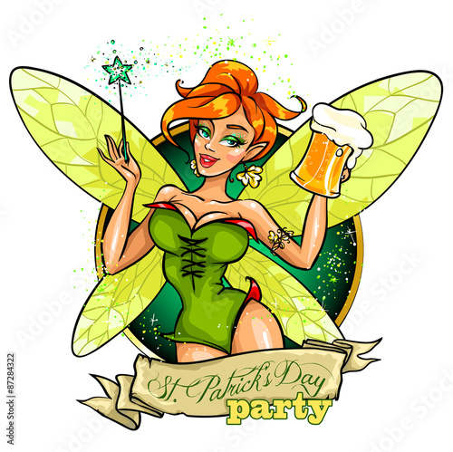 Fairy with beer mug