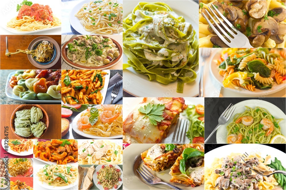 Pasta Food Collage Stock Photo | Adobe Stock