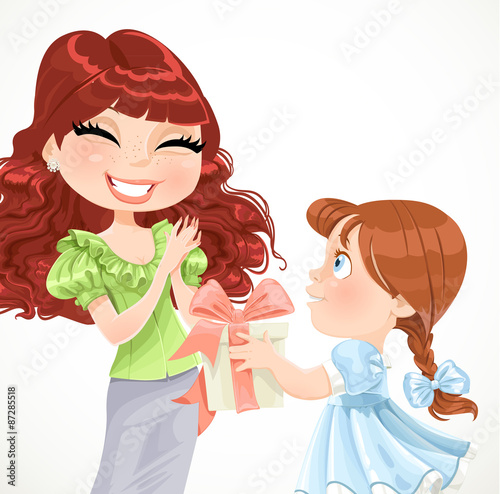 Daughter gives mom a gift for Mother's Day