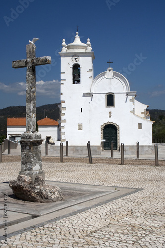 Main square in Querenca, Portugal photo