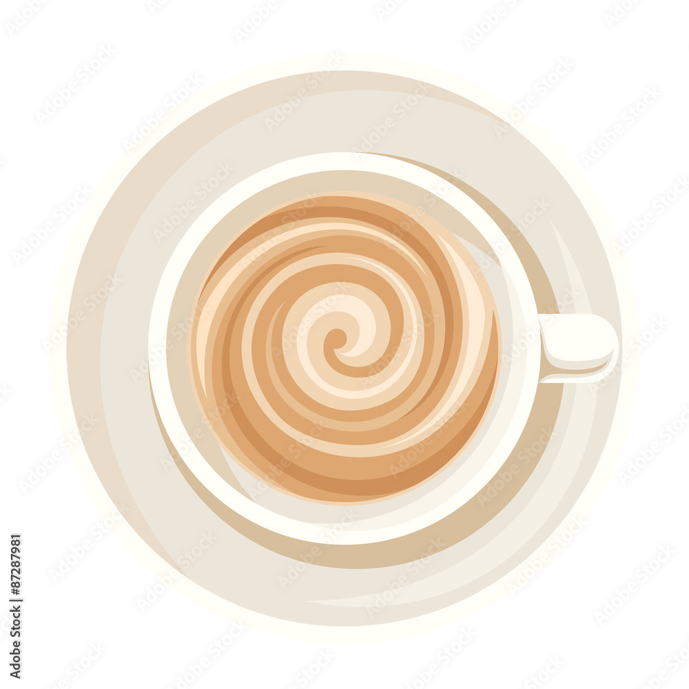 Cup of coffee. Vector illustration. Top view. Cup of coffee. Vector illustration. Top view.