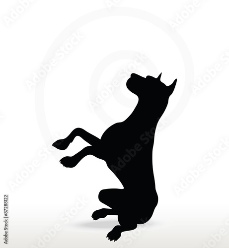 dog silhouette in beg pose