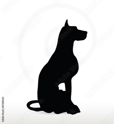 dog silhouette in sitting pose