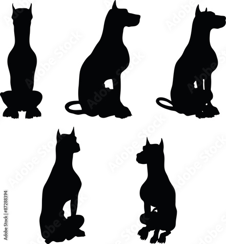 dog silhouette in sitting pose
