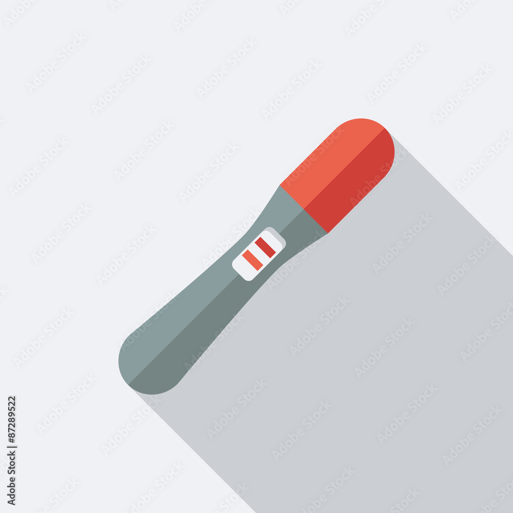 Pregnancy Test Icon. Flat Vector Icon With Long Shadow Design Co Pregnancy Test Icon. Flat Vector Icon With Long Shadow Design Co