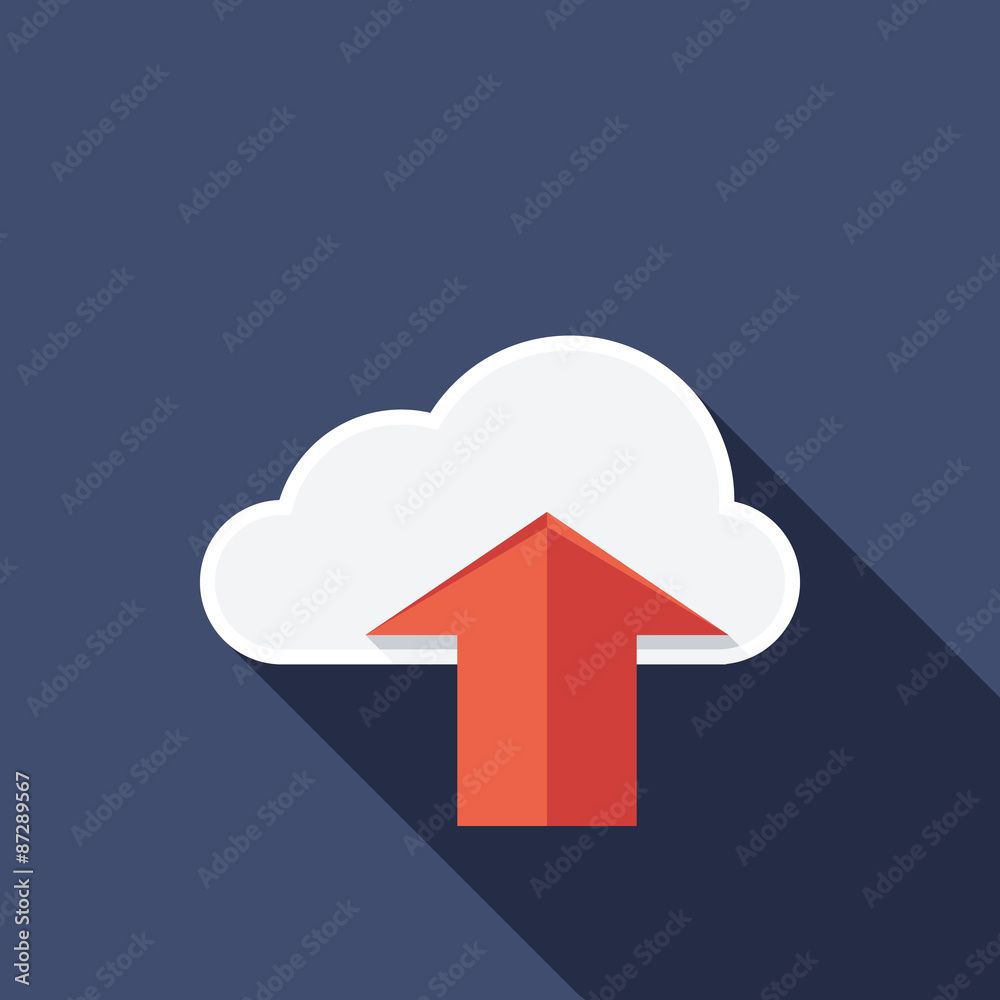 Upload Icon. Flat Vector Icon With Long Shadow Design Collection Upload Icon. Flat Vector Icon With Long Shadow Design Collection