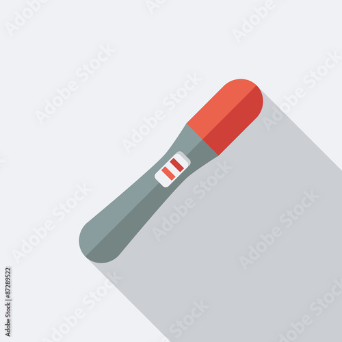 Pregnancy Test Icon. Flat Vector Icon With Long Shadow Design Co