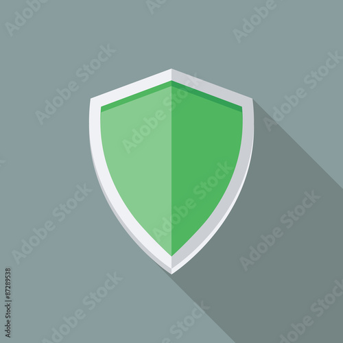 Free Download Green Shield Icon. Flat Vector Icon With Long Shadow Design Coll - GFXLoad