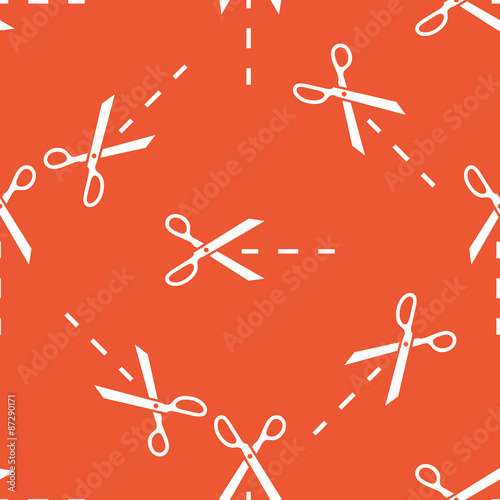 Orange cutting scissors pattern