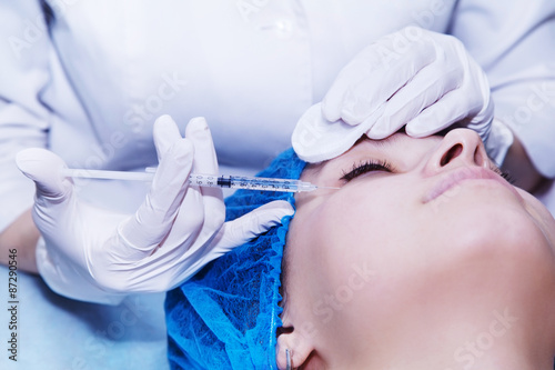 Closeup cosmetic of injections in clinic
