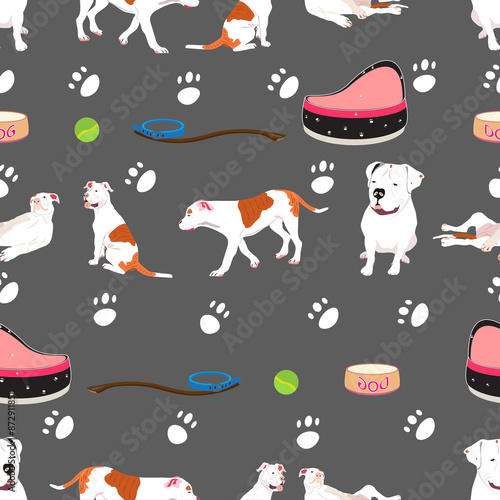 bulldog seamless pattern