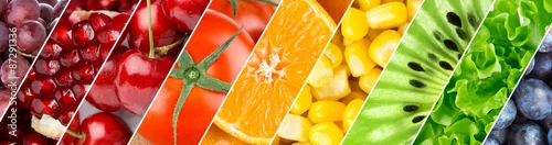 Panel kuchenny z motywem Color fruits, berries and vegetables