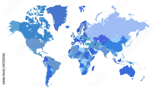 blue world map 