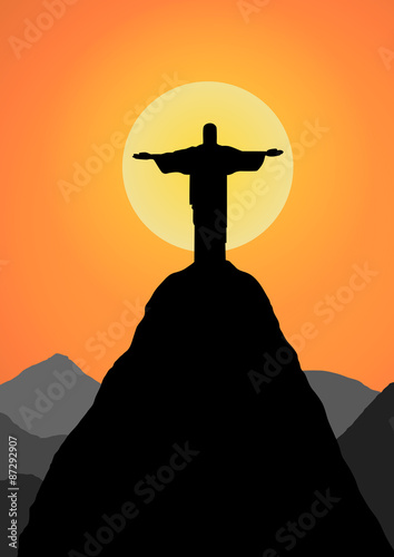 Vector : Christ the Redeemer vector background
