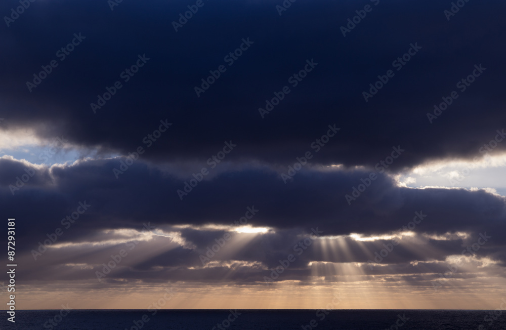 cloudy sunset over ocean cloudy sunset over ocean