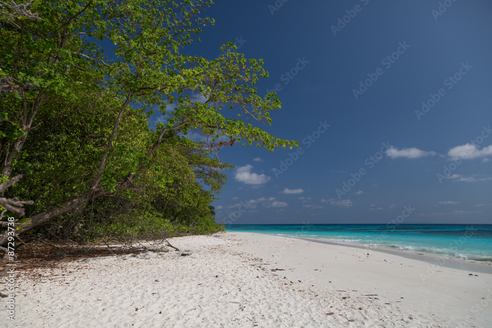 Beach of tropical Tachai island, Andaman Sea - Stock Image Beach of tropical Tachai island, Andaman Sea - Stock Image