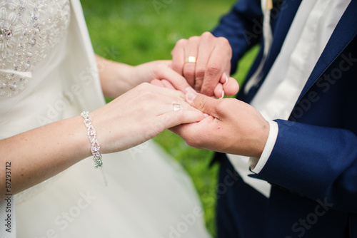 hands of newlyweds