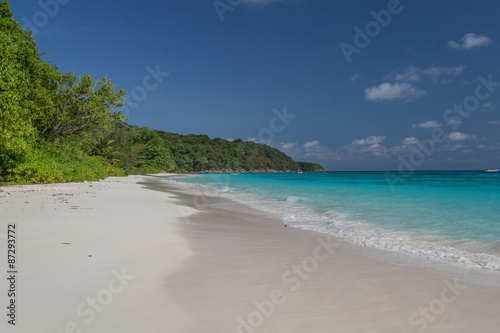 Beach of tropical crystal clear sea  Tachai island  Andaman  Tha - Stock Image